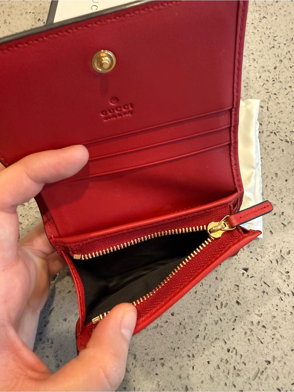 Authentic Gucci Red Leather Card Wallet - Picture 8 of 12